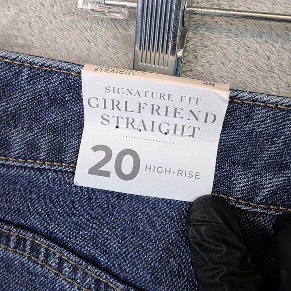 Lane Bryant Jeans Womens 20 Blue High-Rise Signature Fit Girlfriend Straight - Picture 10 of 14
